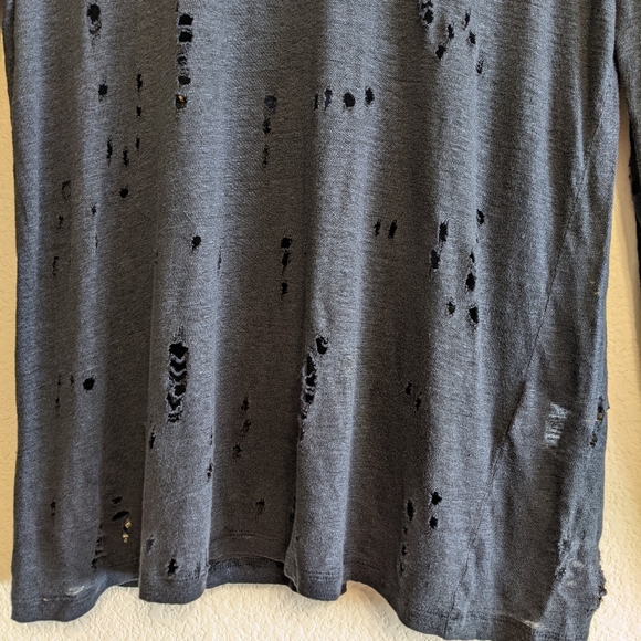 IRO Marvina Long Sleeve Distressed Linen Tee Navy Size 38(Medium) 100% Linen EUC - Picture 4 of 8